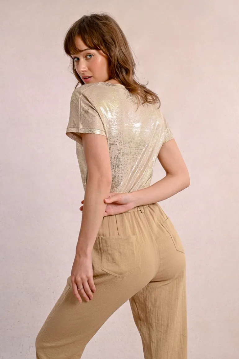 Pantalon carotte en lin