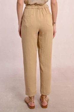 Pantalon carotte en lin