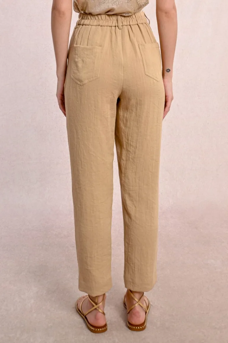 Pantalon carotte en lin