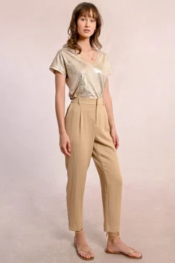 Pantalon carotte en lin