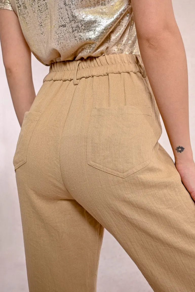 Pantalon carotte en lin