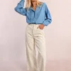Pantalon droit à motif