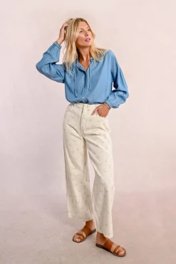 Pantalon droit à motif