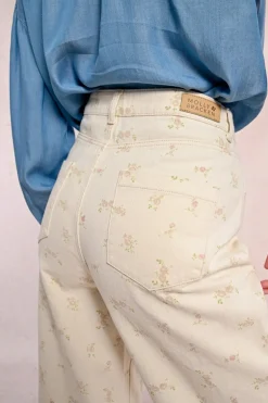 Pantalon droit à motif