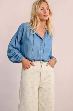 Pantalon droit à motif
