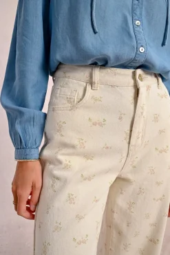 Pantalon droit à motif
