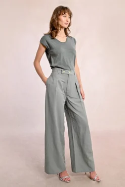Pantalon droit à pinces