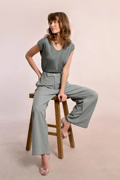 Pantalon droit à pinces