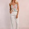 Pantalon droit, taille haute