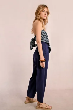 Pantalon droit, taille haute