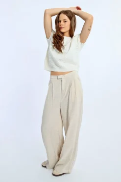 Pantalon en lin à pinces