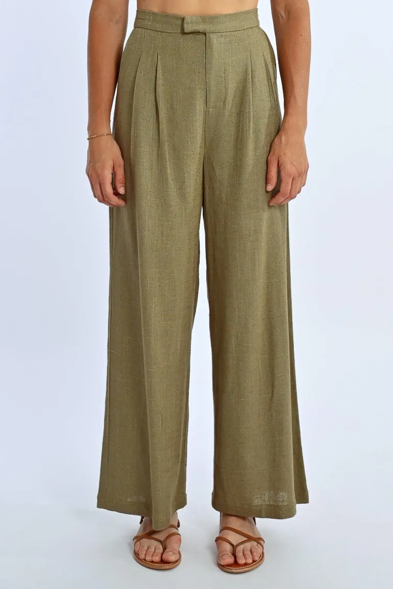Pantalon en lin à pinces