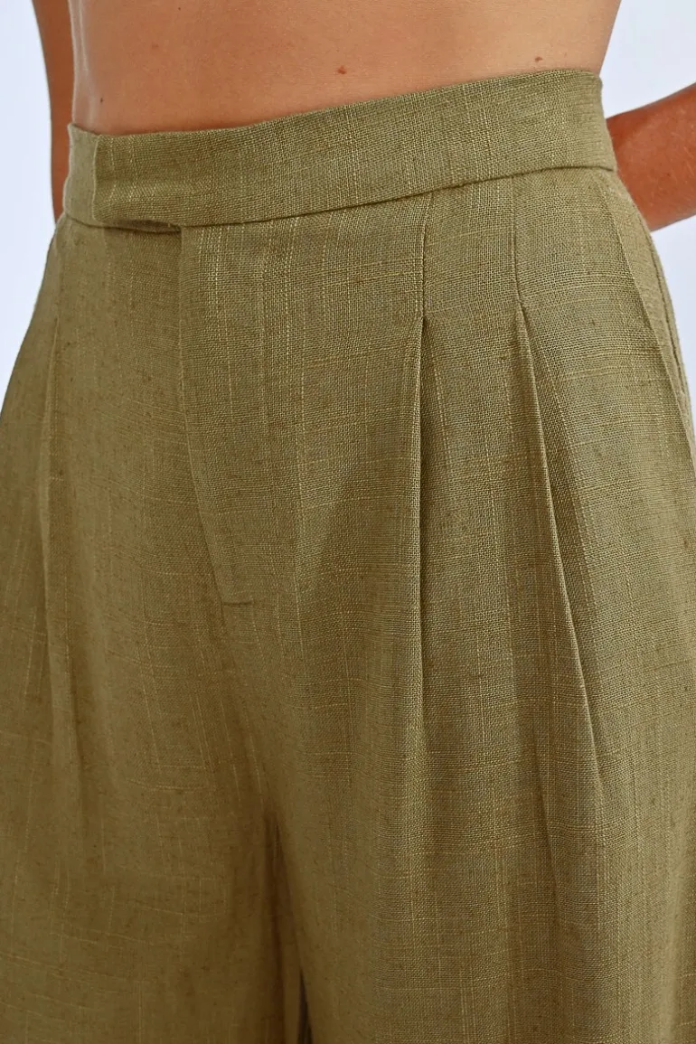 Pantalon en lin à pinces