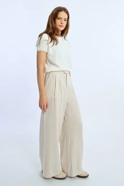 Pantalon en lin à pinces