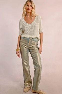 Pantalon enduit