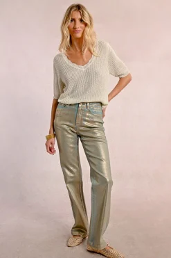 Pantalon enduit