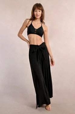 Pantalon fluide, ceinture à nouer
