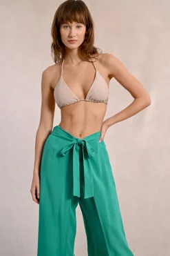 Pantalon fluide, ceinture à nouer