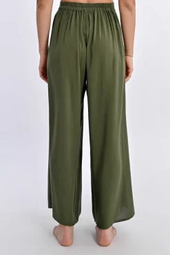 Pantalon fluide, ceinture à nouer