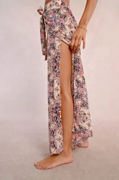 Pantalon fluide, imprimé ethnique