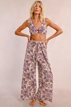 Pantalon fluide, imprimé ethnique