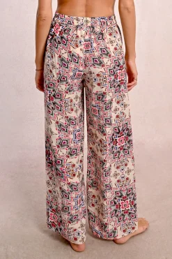 Pantalon fluide, imprimé ethnique