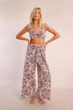Pantalon fluide, imprimé ethnique