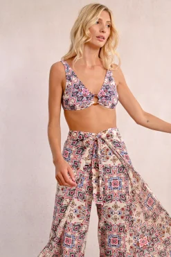 Pantalon fluide, imprimé ethnique