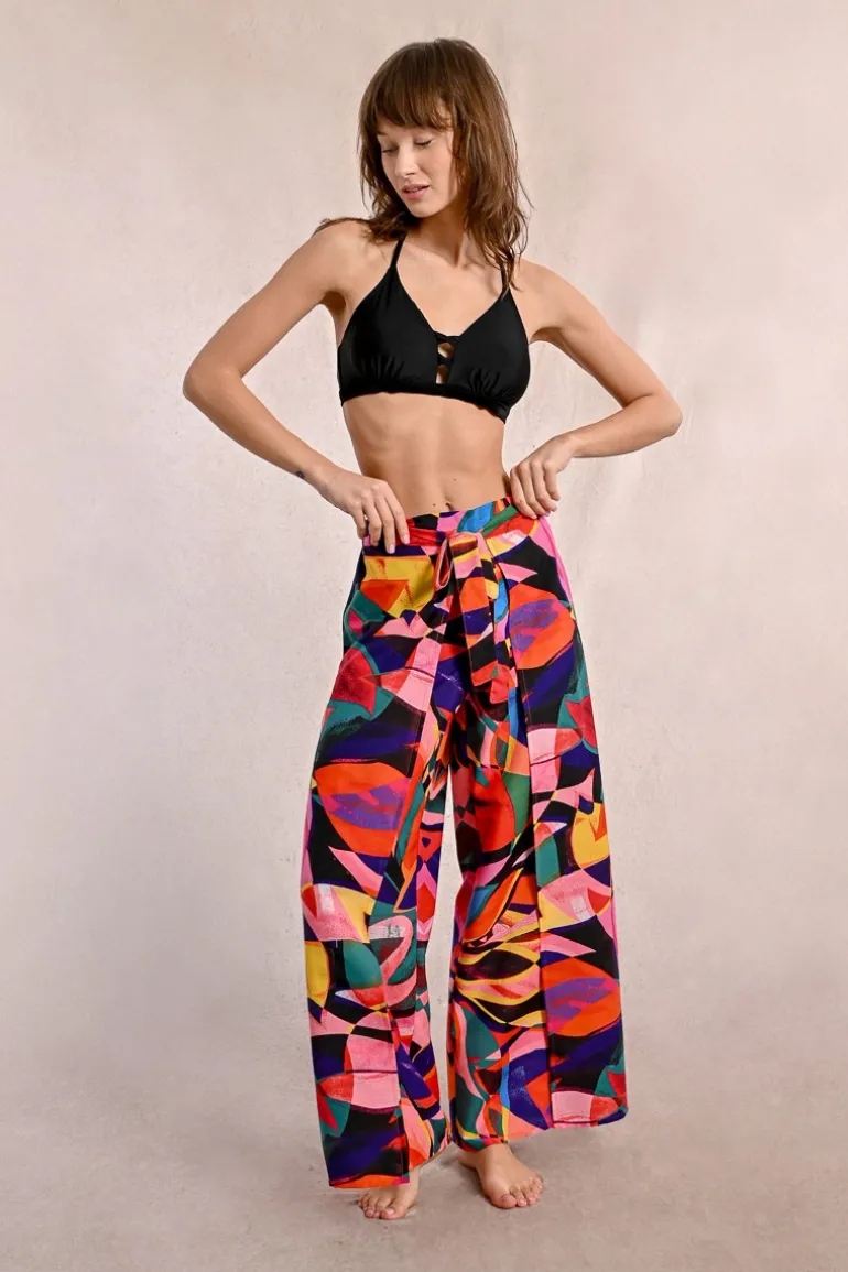 Pantalon fluide, imprimé floral