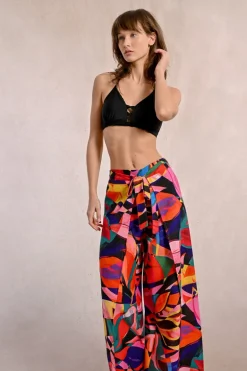 Pantalon fluide, imprimé floral