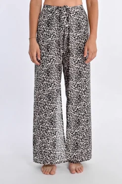 Pantalon fluide, imprimé léopard