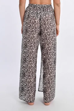 Pantalon fluide, imprimé léopard