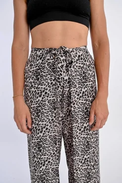 Pantalon fluide, imprimé léopard