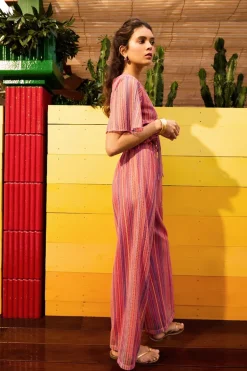 Pantalon fluide rayé