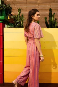 Pantalon fluide rayé