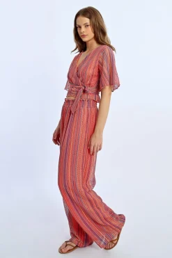 Pantalon fluide rayé