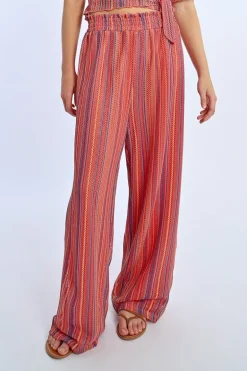 Pantalon fluide rayé