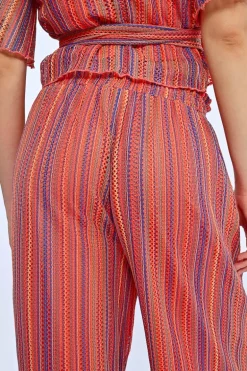 Pantalon fluide rayé