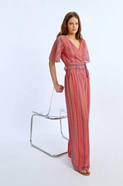 Pantalon fluide rayé