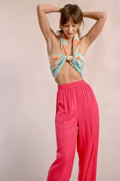 Pantalon fluide taille haute