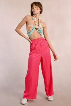 Pantalon fluide taille haute