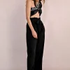 Pantalon large à la taille paper bag