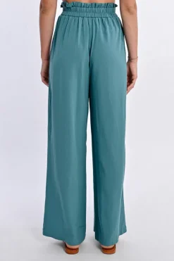 Pantalon large à la taille paper bag