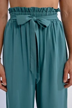 Pantalon large à la taille paper bag