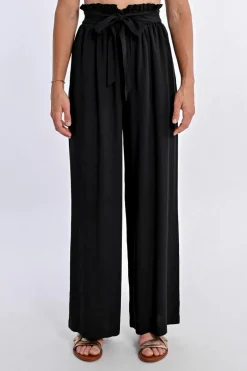 Pantalon large à la taille paper bag