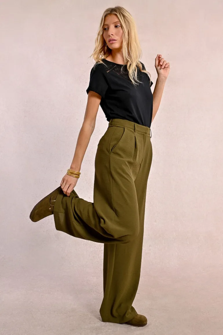 Pantalon large à pinces