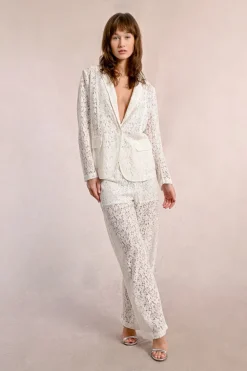 Pantalon large en dentelle