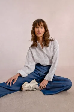 Pantalon large en lyocell