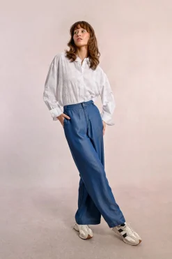 Pantalon large en lyocell