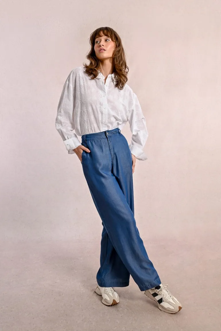 Pantalon large en lyocell
